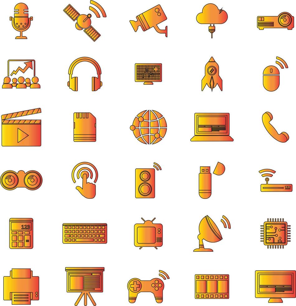 Database and internet vector icon set