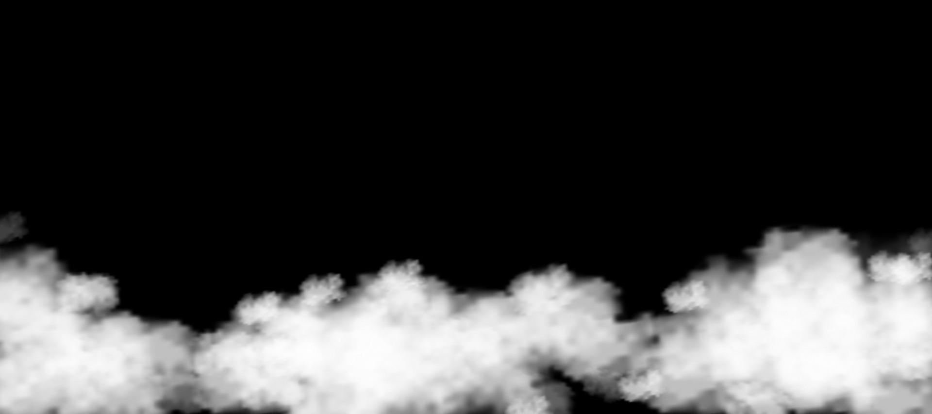 cielo de nubes blancas esponjosas aislado en fondo negro para decoración de plantilla de fondo o cubierta de banner web, elementos de ilustración vectorial de nubes naturales suaves de humo o tormenta de truenos vector
