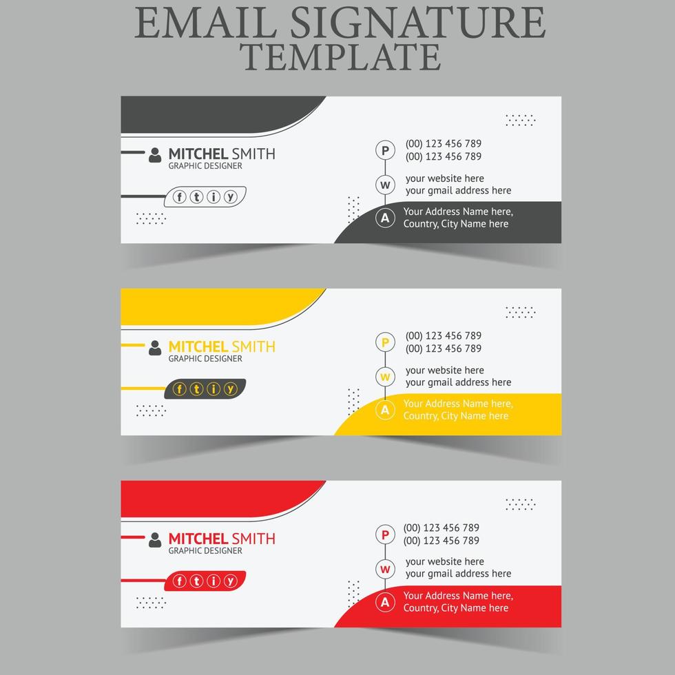 Email Signature or Email Footer vector