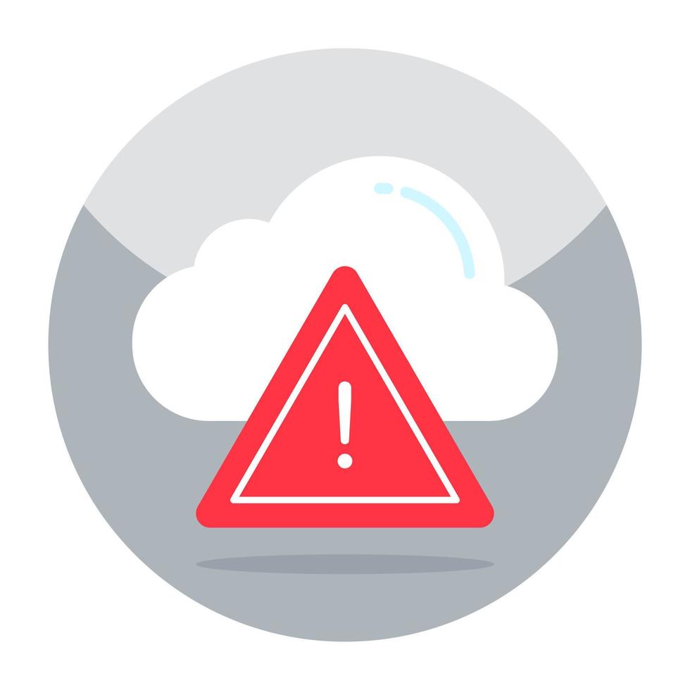 A colored design icon of cloud error vector