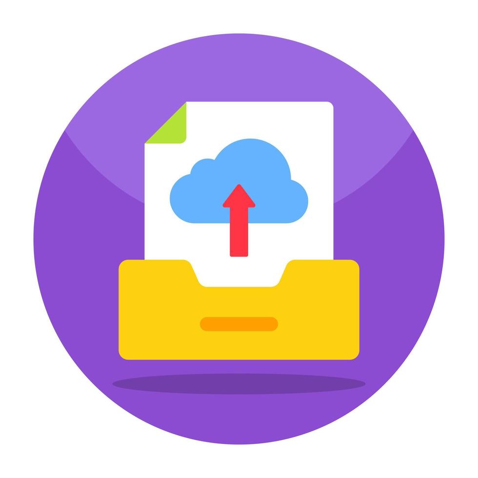 Flat design icon of file upload vector