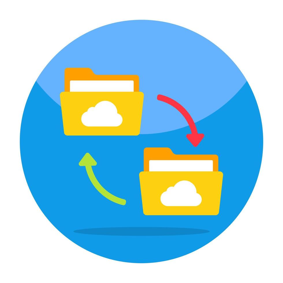 Conceptual flat design icon of cloud folder transfer vector