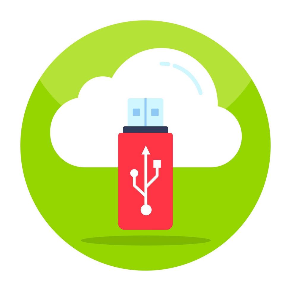 Editable design icon of cloud usb vector