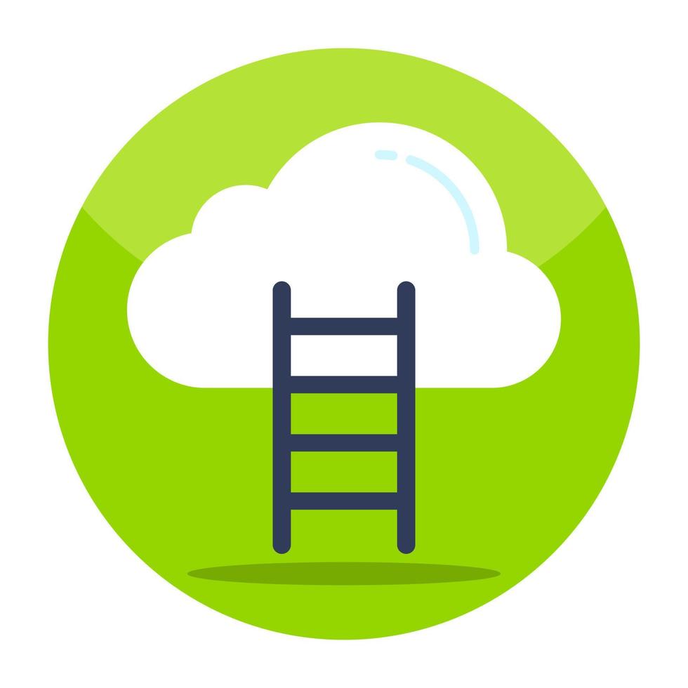 Flat design icon of cloud career vector