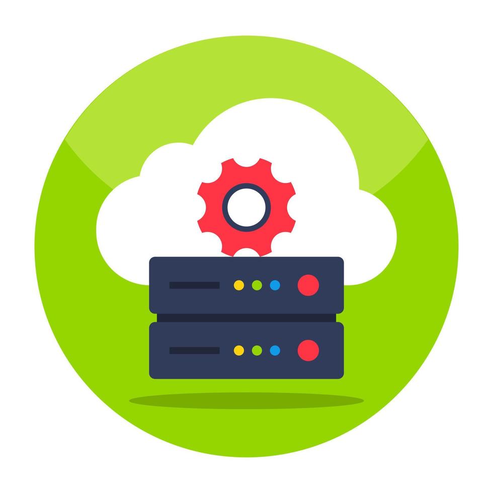 SQL with gear and cloud, icon of cloud server management 13407246 ...
