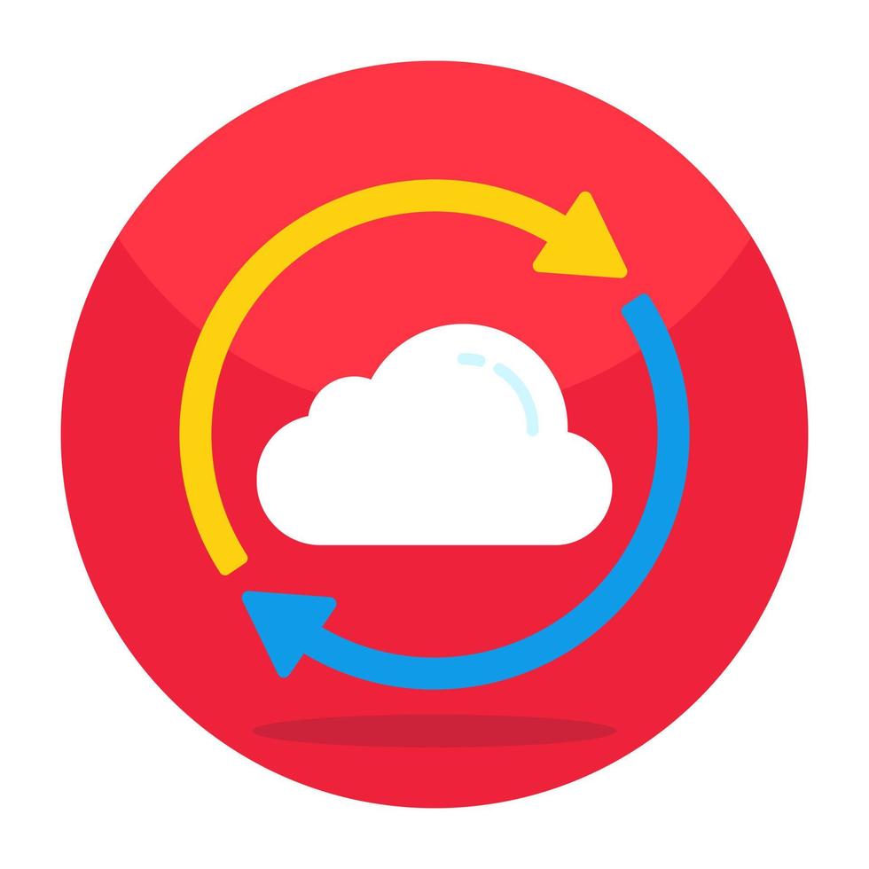 Colored design icon of cloud update vector