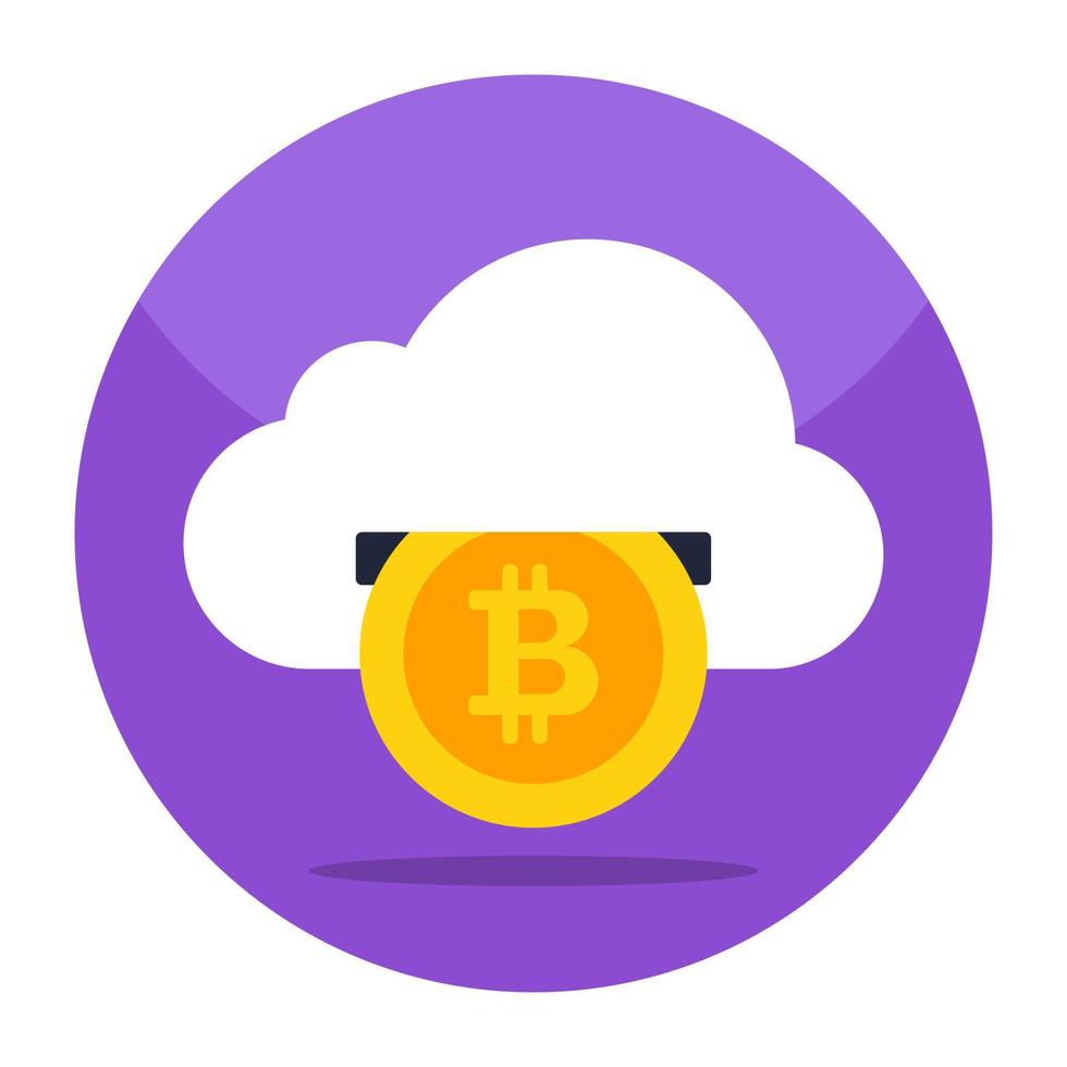 Vector design of cloud bitcoin