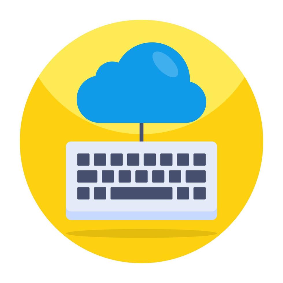 Unique design icon of cloud keyboard vector