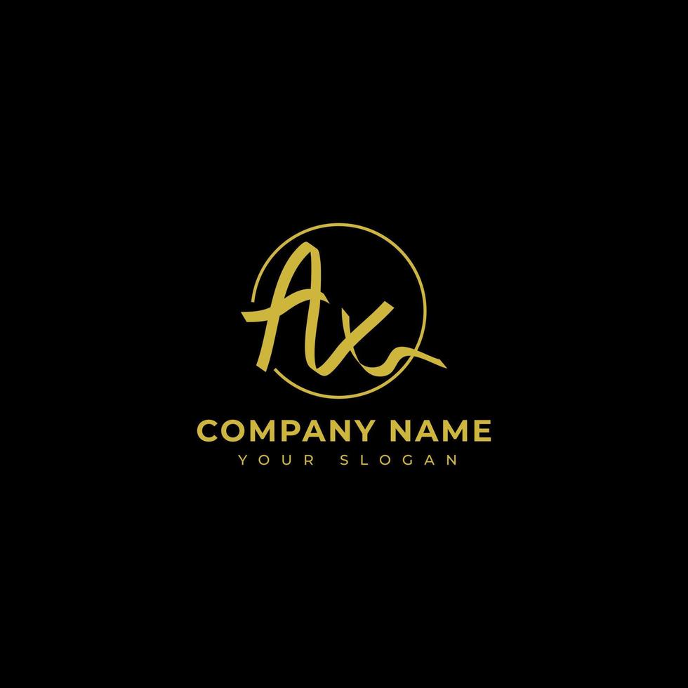 Ax Initial signature logo vector design