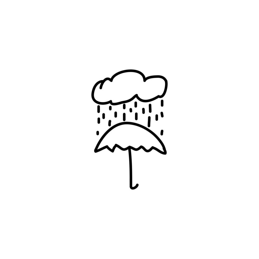 Hand drawn Rain icon, simple doodle icon vector