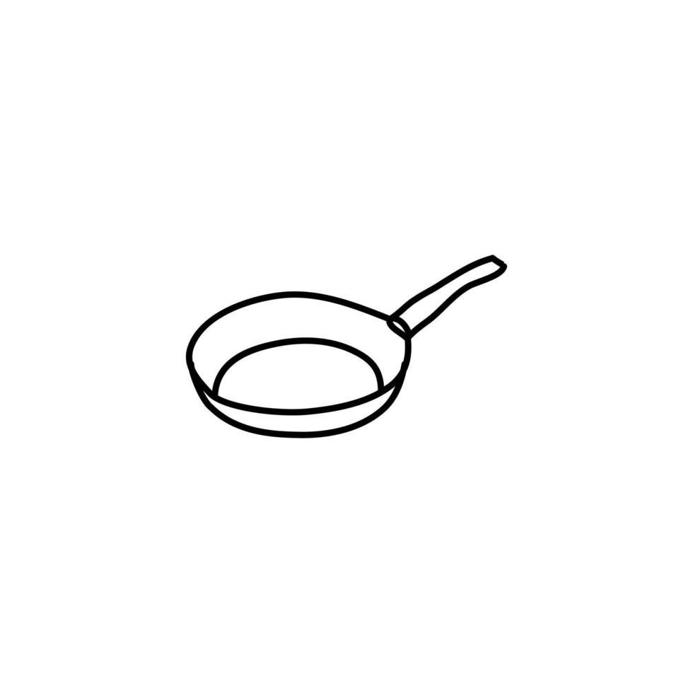 Hand drawn Frying pan icon, simple doodle icon vector