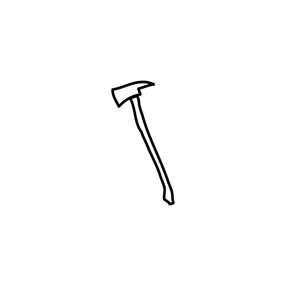 Hand drawn Fire fighter Axe icon, simple doodle icon vector