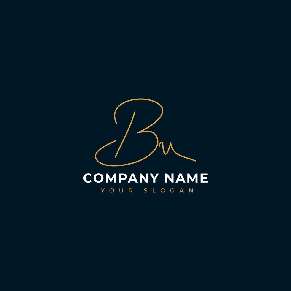 Bu Initial signature logo vector design