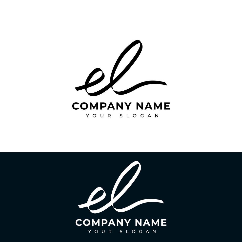 El Initial signature logo vector design