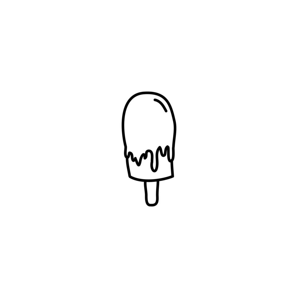 Hand drawn ice cream icon, simple doodle icon vector