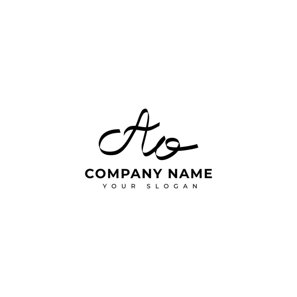 Ao Initial signature logo vector design