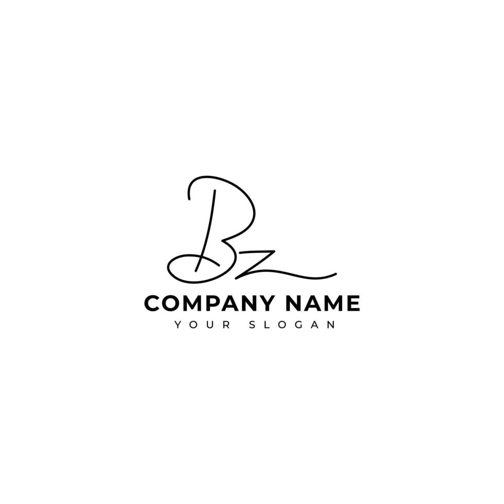 diseño de vector de logotipo de firma inicial bz