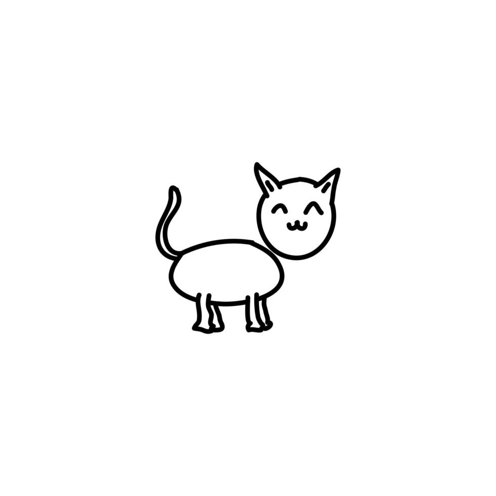 Doodle outline cat icon Royalty Free Vector Image