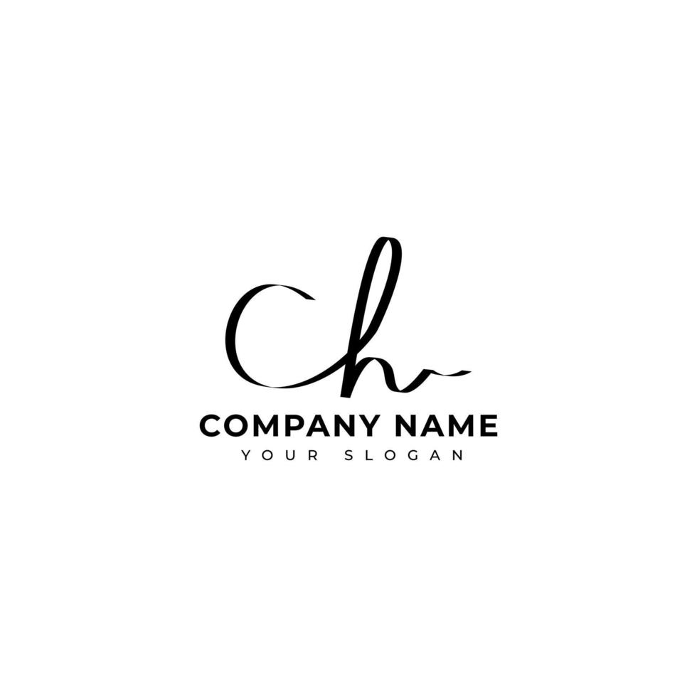 Ch Initial signature logo vector design