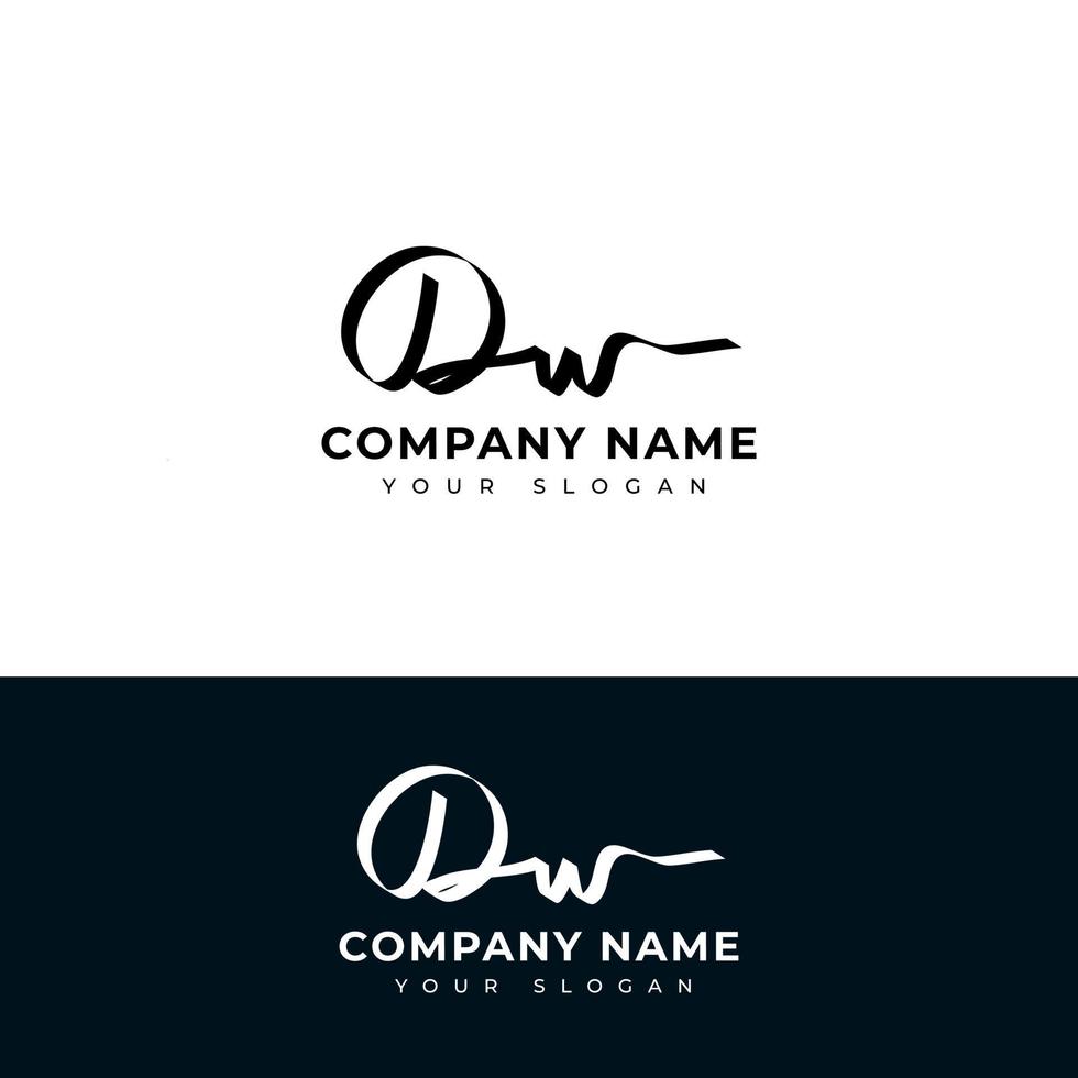 Dw Initial signature logo vector design