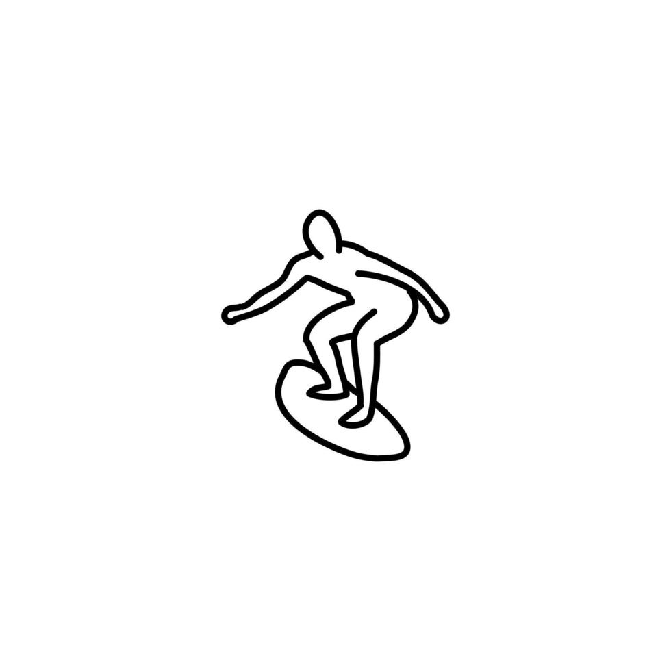 Hand drawn surf icon, simple doodle icon vector