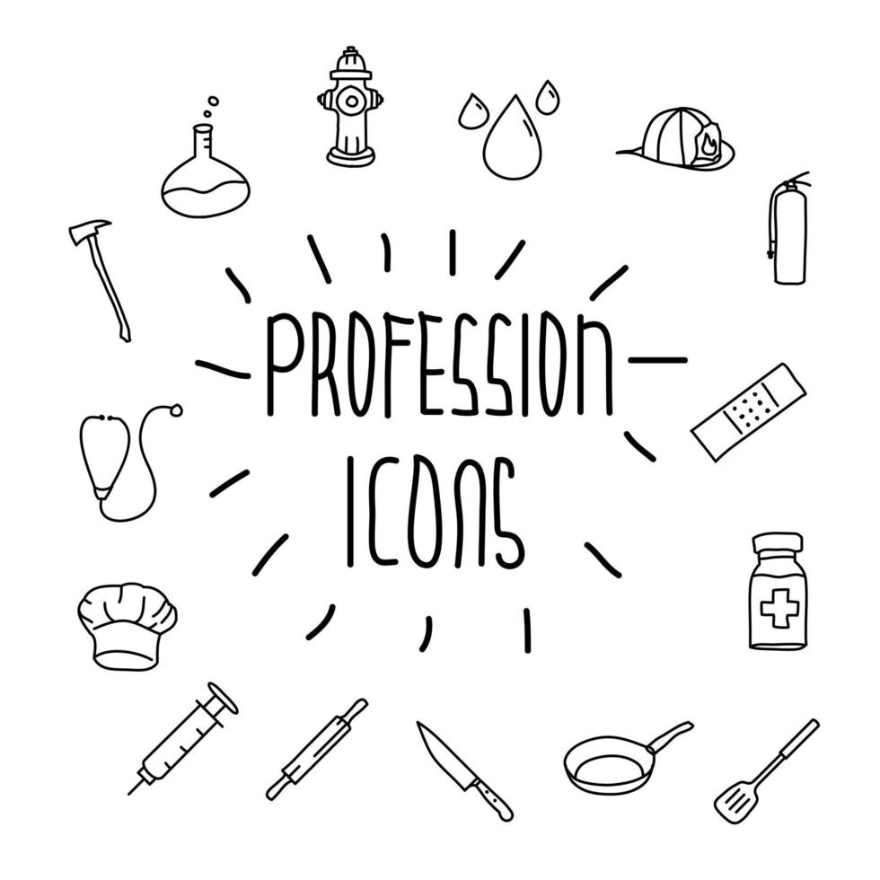 Hand drawn Profession icon, simple doodle icon vector