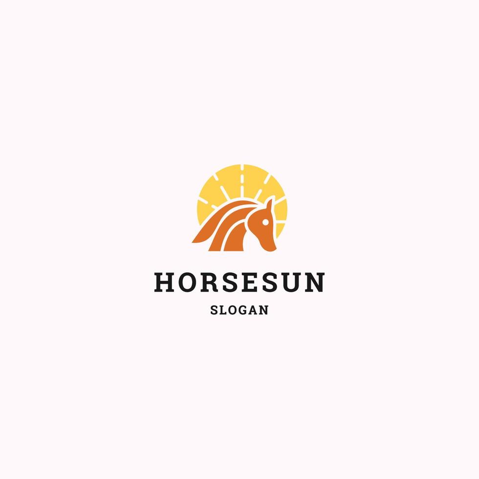 Horse sun logo icon design template vector illustration