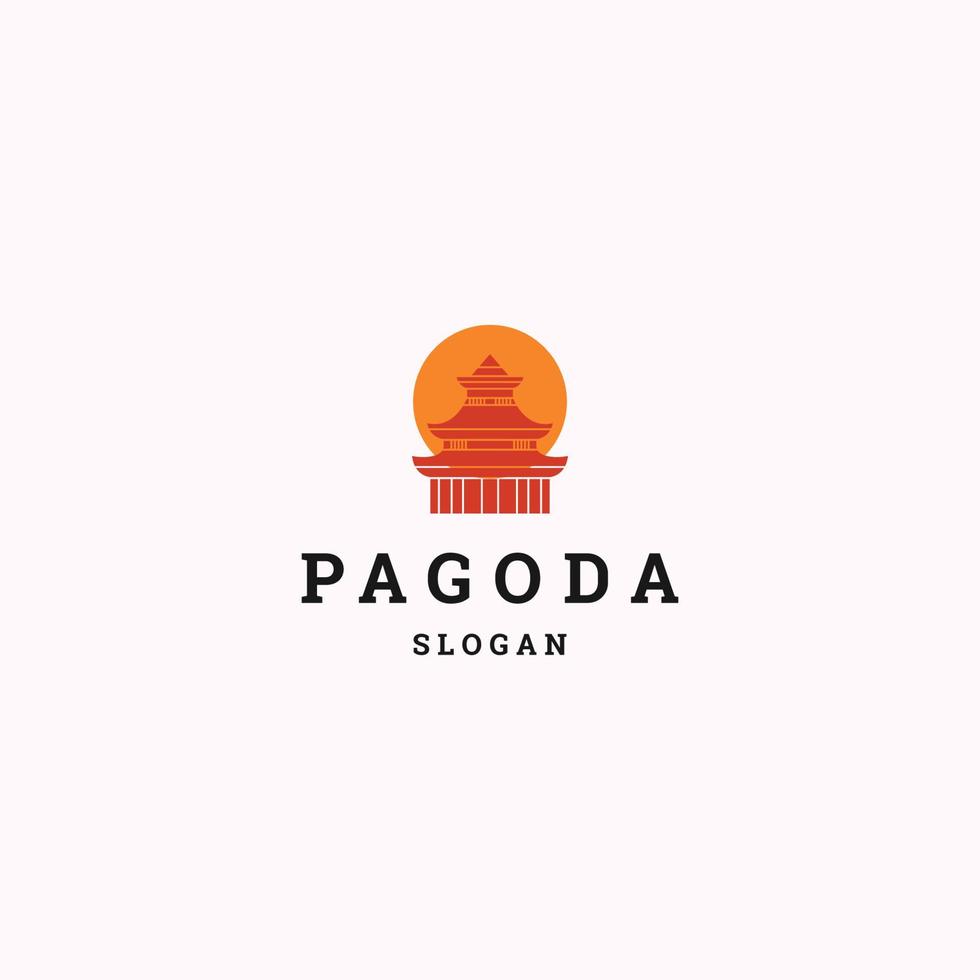 Pagoda logo icon design template vector illustration