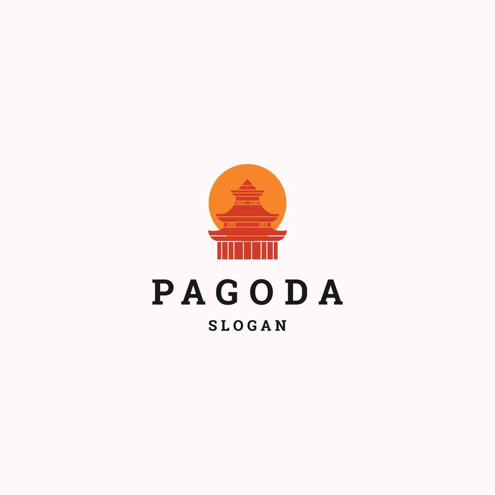 Ilustración de vector de plantilla de diseño de icono de logotipo de pagoda