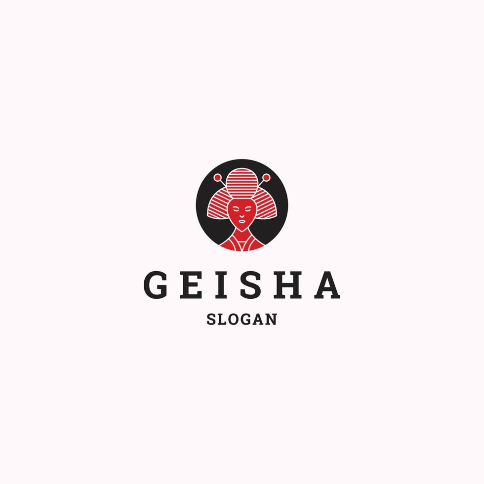 Geisha logo icon design template vector illustration