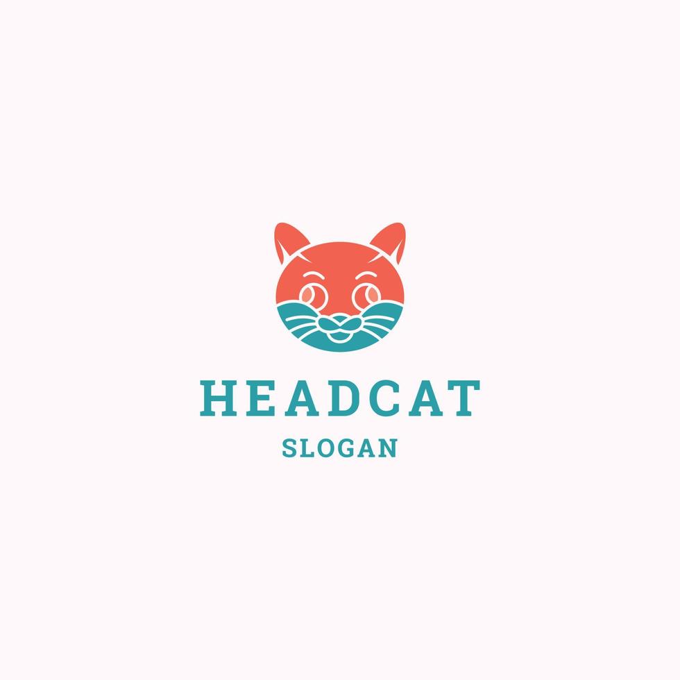 Head cat logo icon design template vector illustration