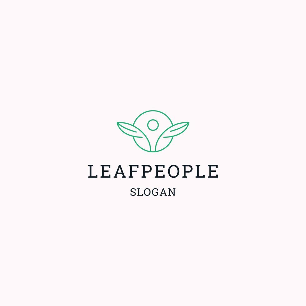 Leaf people logo icon design template vector illustration