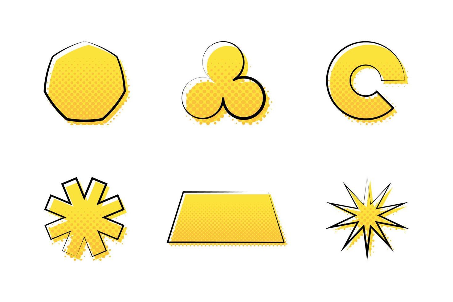 halftone shapes collection 9 vector