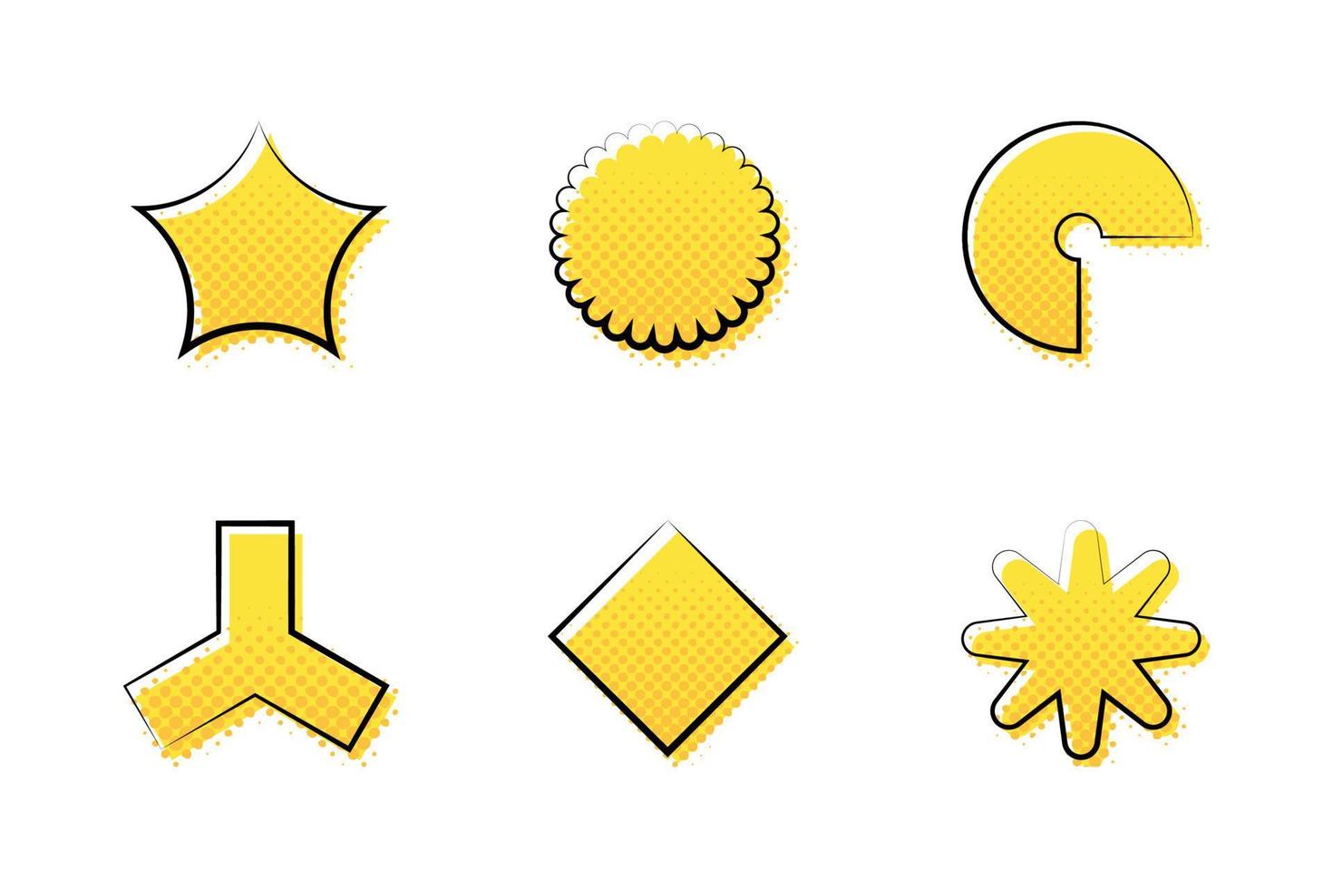 halftone shapes collection 6 vector