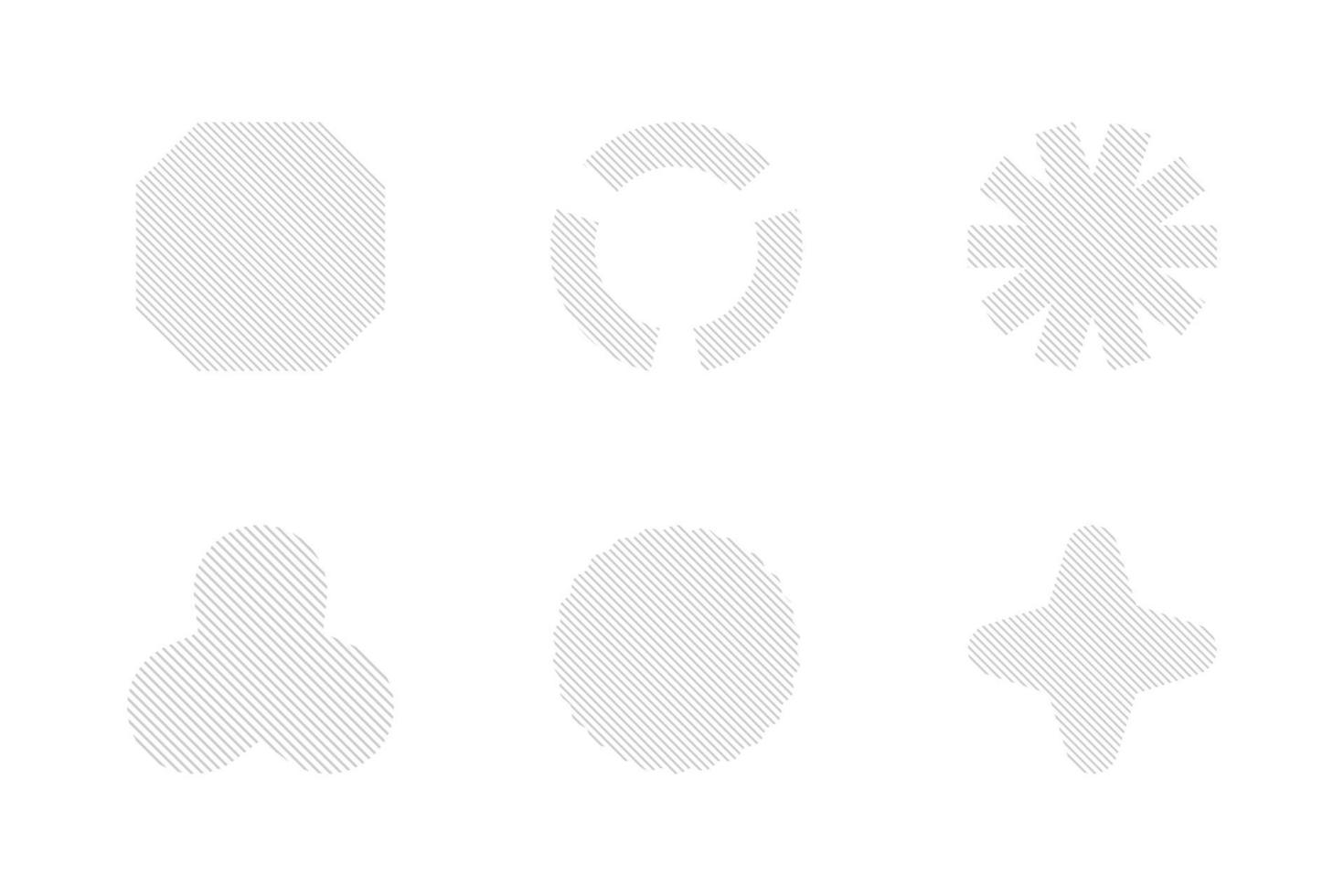 basic shapes with stripes 3 vector