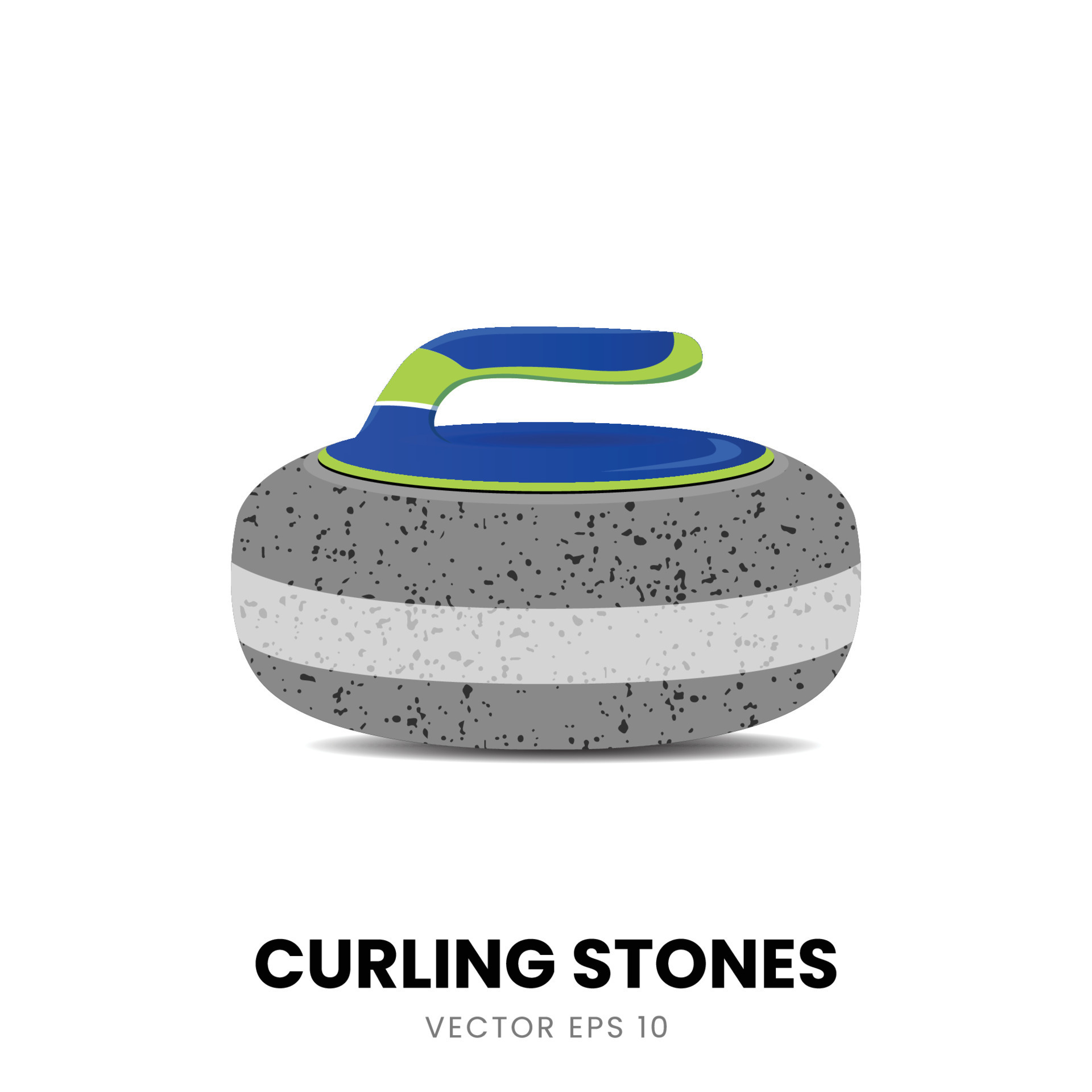 Elements Collection for Green and Blue Color Curling Stones Game
