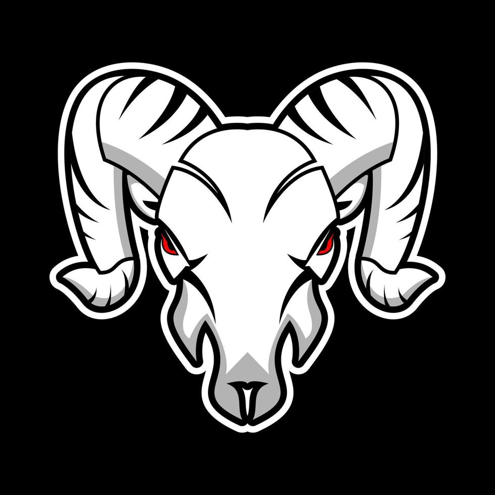 ilustración de logotipo de cabeza de carnero vector