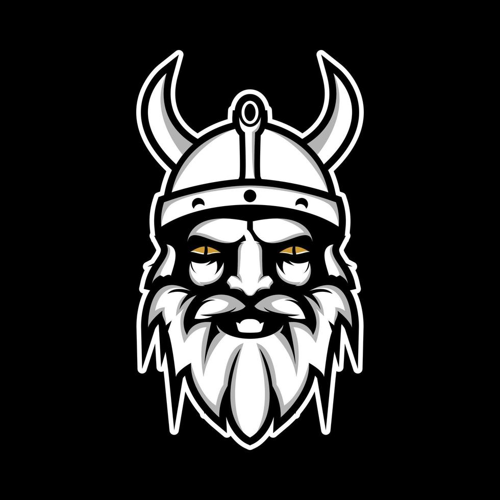 Viking head logo design vector