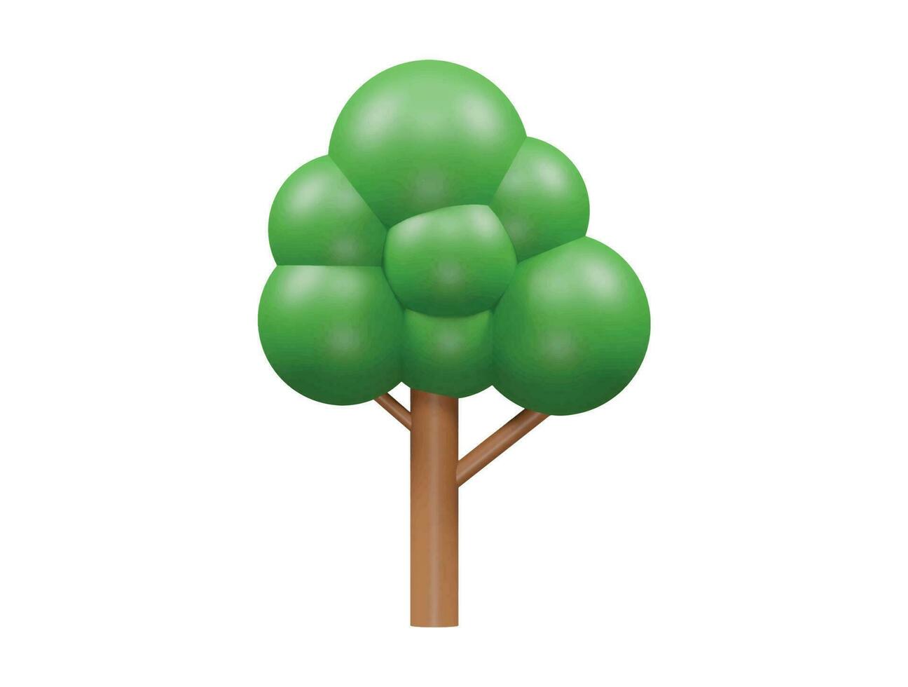 Ilustración 3d de vector de árbol