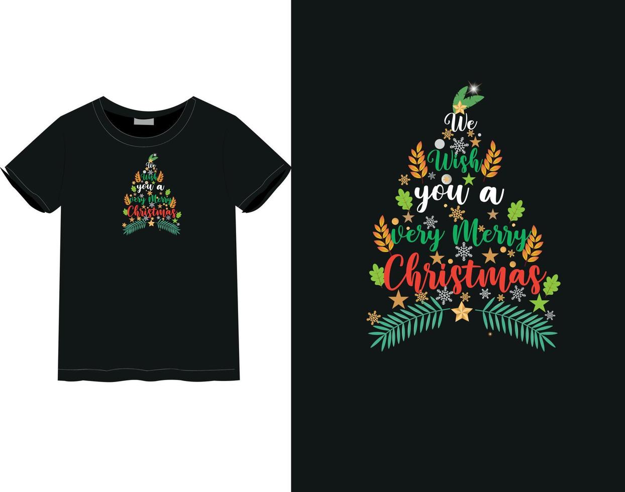 camiseta feliz navidad vector