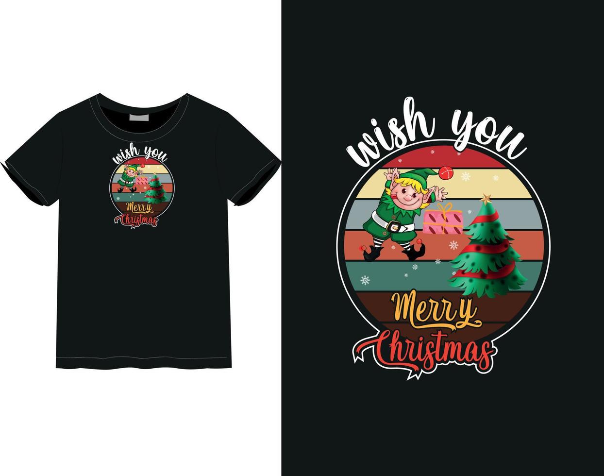 camiseta feliz navidad vector