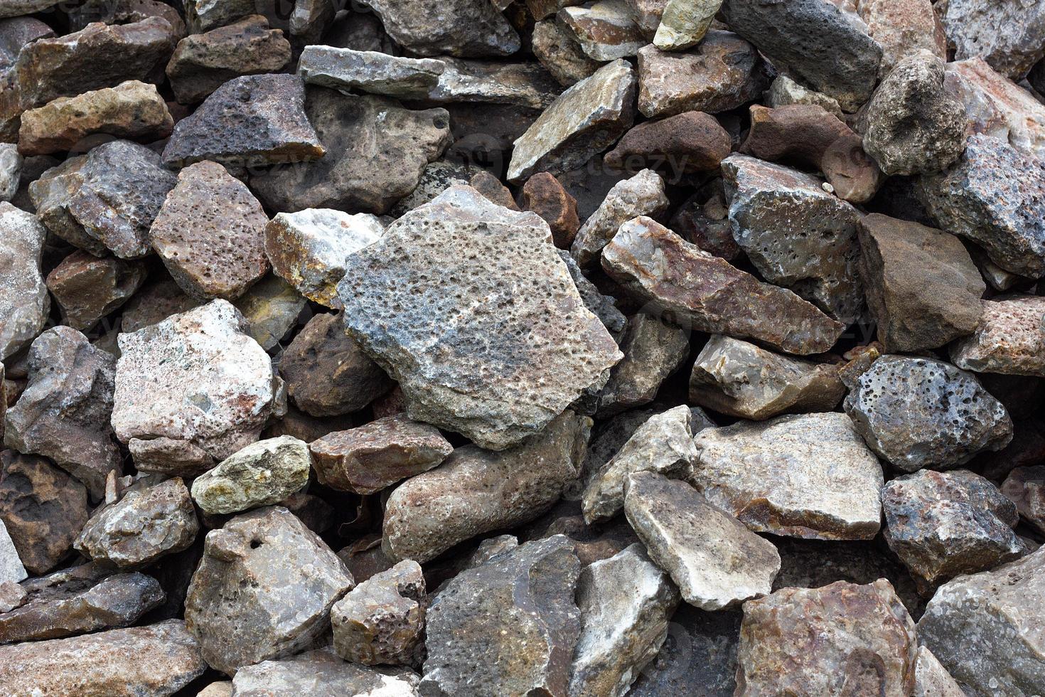 texture of cobblestone. Large stone. Mound of cobblestone photo
