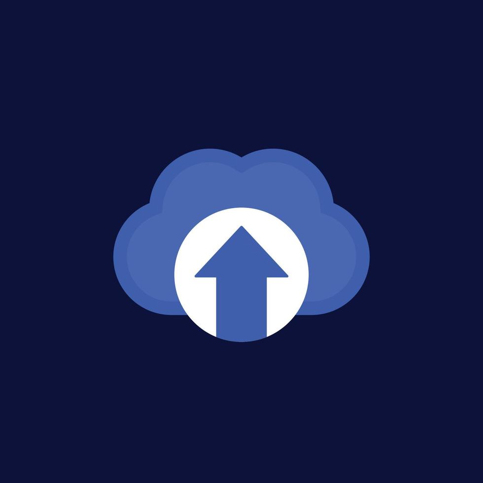 upload icon with cloud, vector