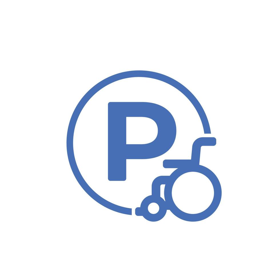 Handicapped parking sign, vector icon