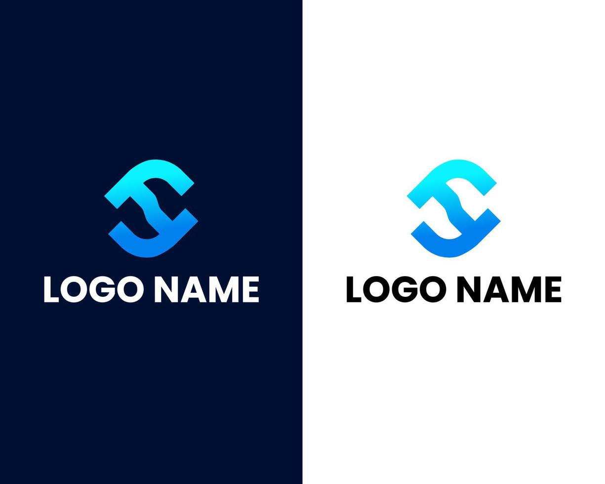 letter h and f modern logo design template vector