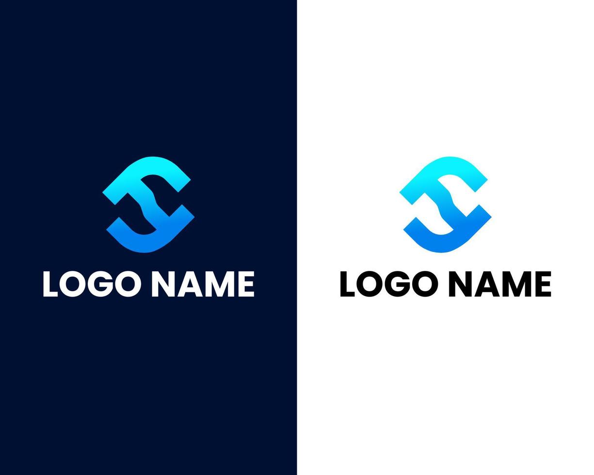 plantilla de diseño de logotipo moderno letra h y f vector