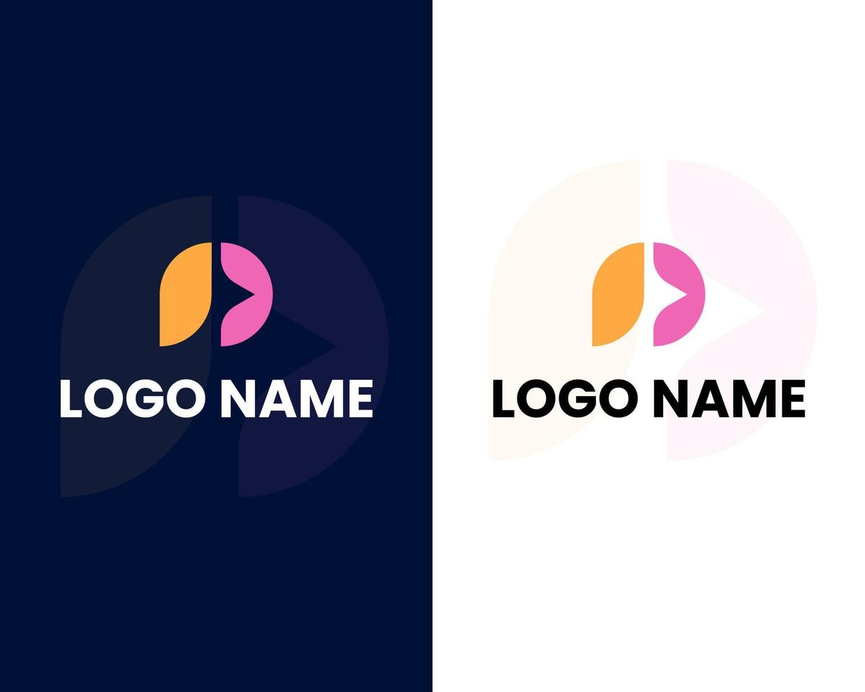 plantilla de diseño de logotipo moderno letra p vector