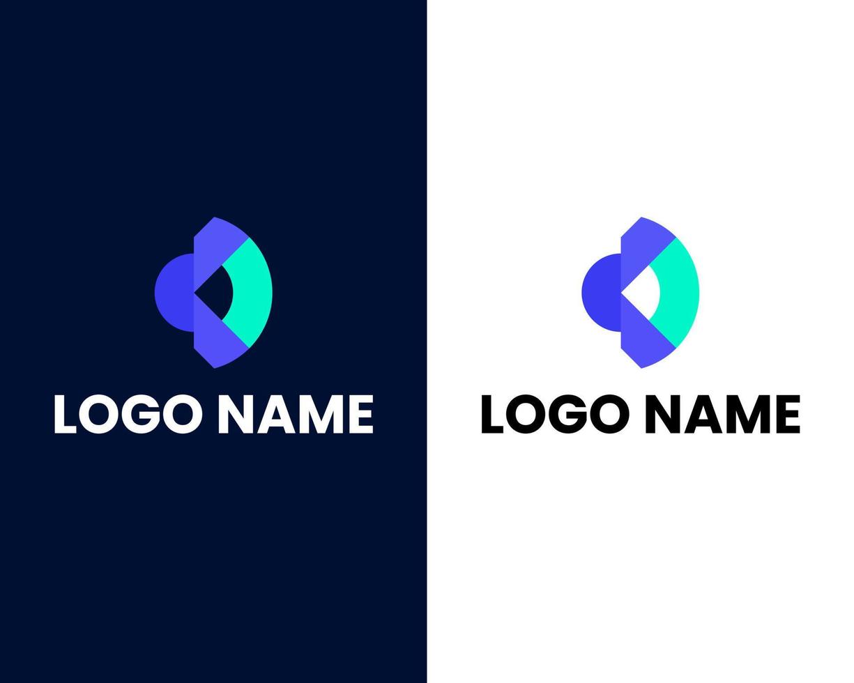 letter c and d mark modern logo design template vector