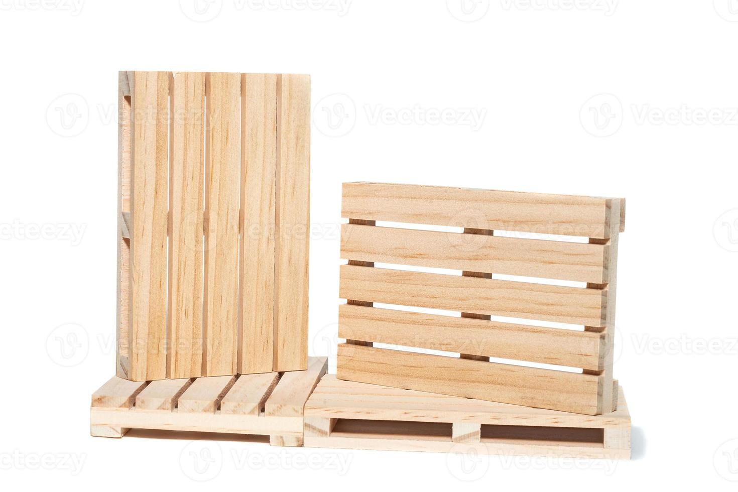 empty wooden pallet isolated on white background.. photo