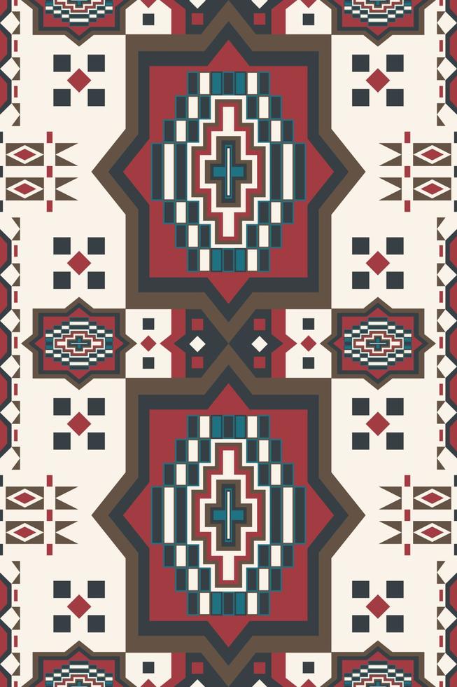 Ethnic arabesque geometric pattern. Vintage ethnic geometric shape seamless pattern background. Geometric oriental fabric, carpet, rug, tapestry, wallpaper, interior decoration element pattern. vector